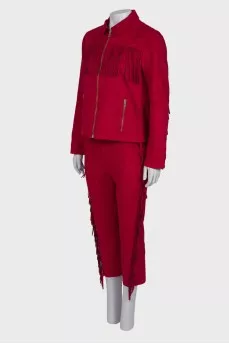 Red suit with fringes