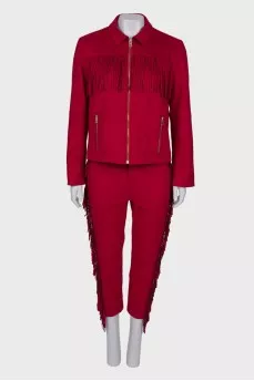 Red suit with fringes