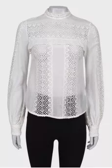 Openwork white blouse