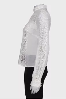 Openwork white blouse