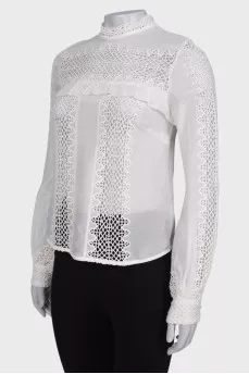 Openwork white blouse