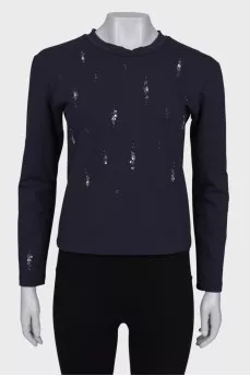 Jumper with beaded embroidery