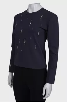 Jumper with beaded embroidery