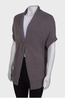 Cashmere cardigan with sequins