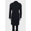 Navy coat with velor collar