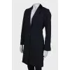 Navy coat with velor collar