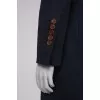 Navy coat with velor collar