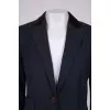 Navy coat with velor collar
