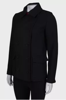 Double-breasted wool coat