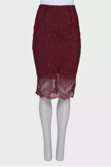 Openwork burgundy skirt