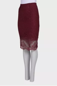Openwork burgundy skirt