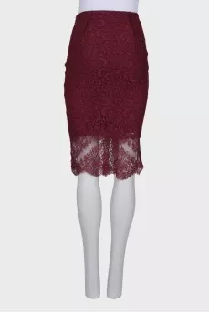 Openwork burgundy skirt