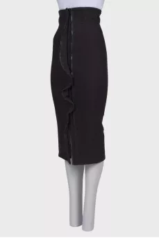 Wool straight skirt