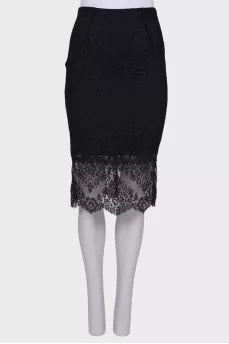 Openwork black skirt
