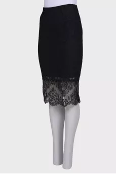 Openwork black skirt