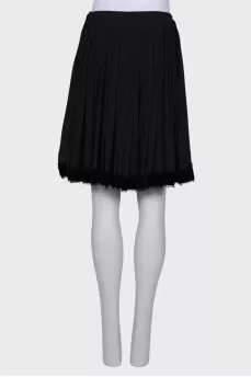 Silk pleated black skirt