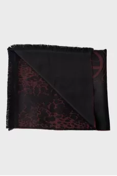 Black scarf with embroidery