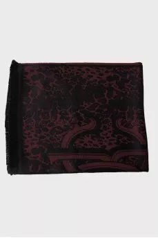Black scarf with embroidery