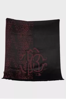 Black scarf with embroidery