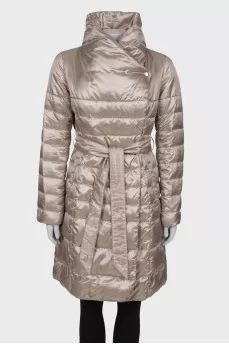 Beige down jacket on the belt