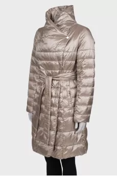 Beige down jacket on the belt