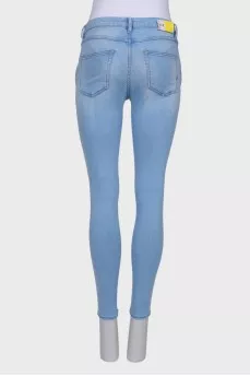Light blue ripped effect jeans