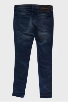 Blue jeans with sequins