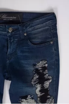 Blue jeans with sequins