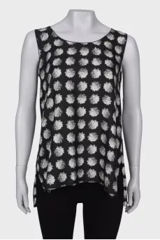 Long top in floral print