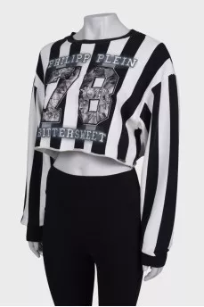 Top in black and white stripes