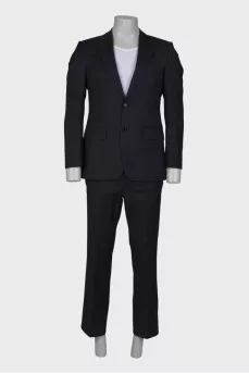 Men's black wool suit