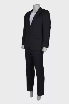 Men's black wool suit