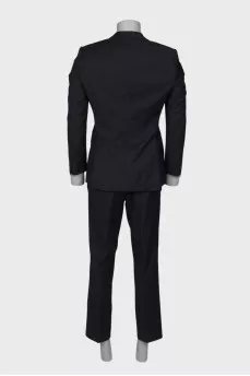 Men's black wool suit