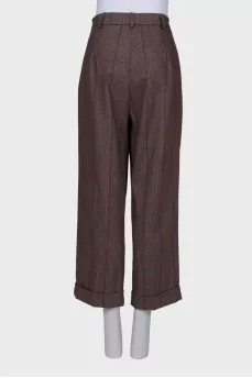 Checked trousers with lurex