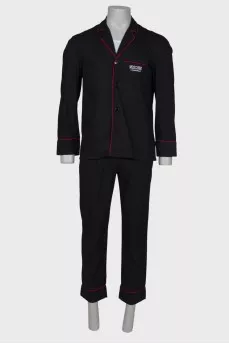 Men's black pajama suit
