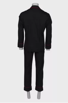 Men's black pajama suit