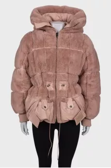 Combined insulated pink jacket