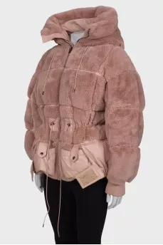 Combined insulated pink jacket