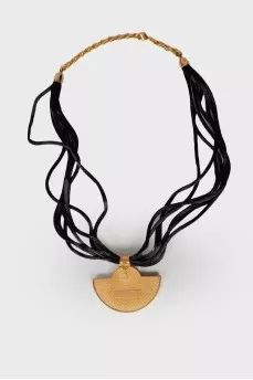 Gold plated crescent moon pendant