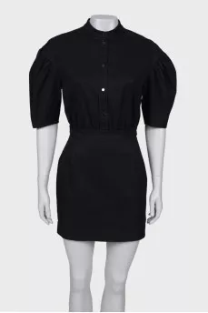 Black dress with lantern sleeve