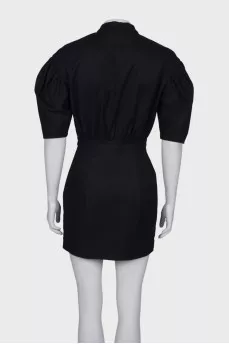 Black dress with lantern sleeve