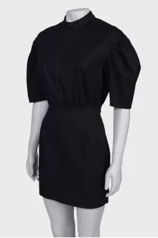 Black dress with lantern sleeve