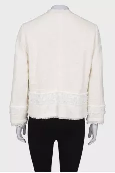 Tweed jacket with appliques, with tag