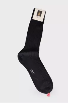 Men's black socks with a tag