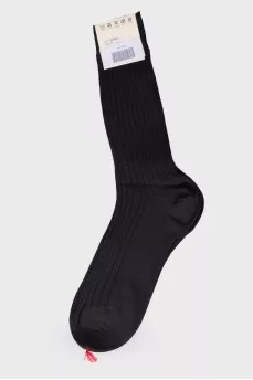 Men's black socks with a tag