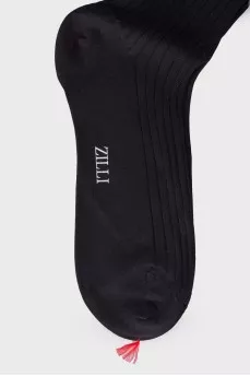 Men's black socks with a tag
