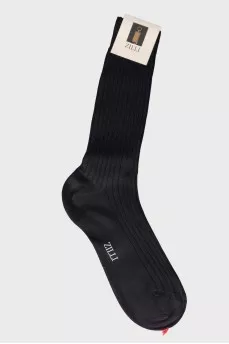 Men's black socks with a tag