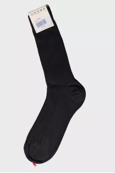 Men's black socks with a tag