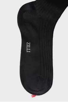 Men's black socks with a tag