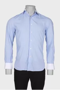 Men's blue checked shirt